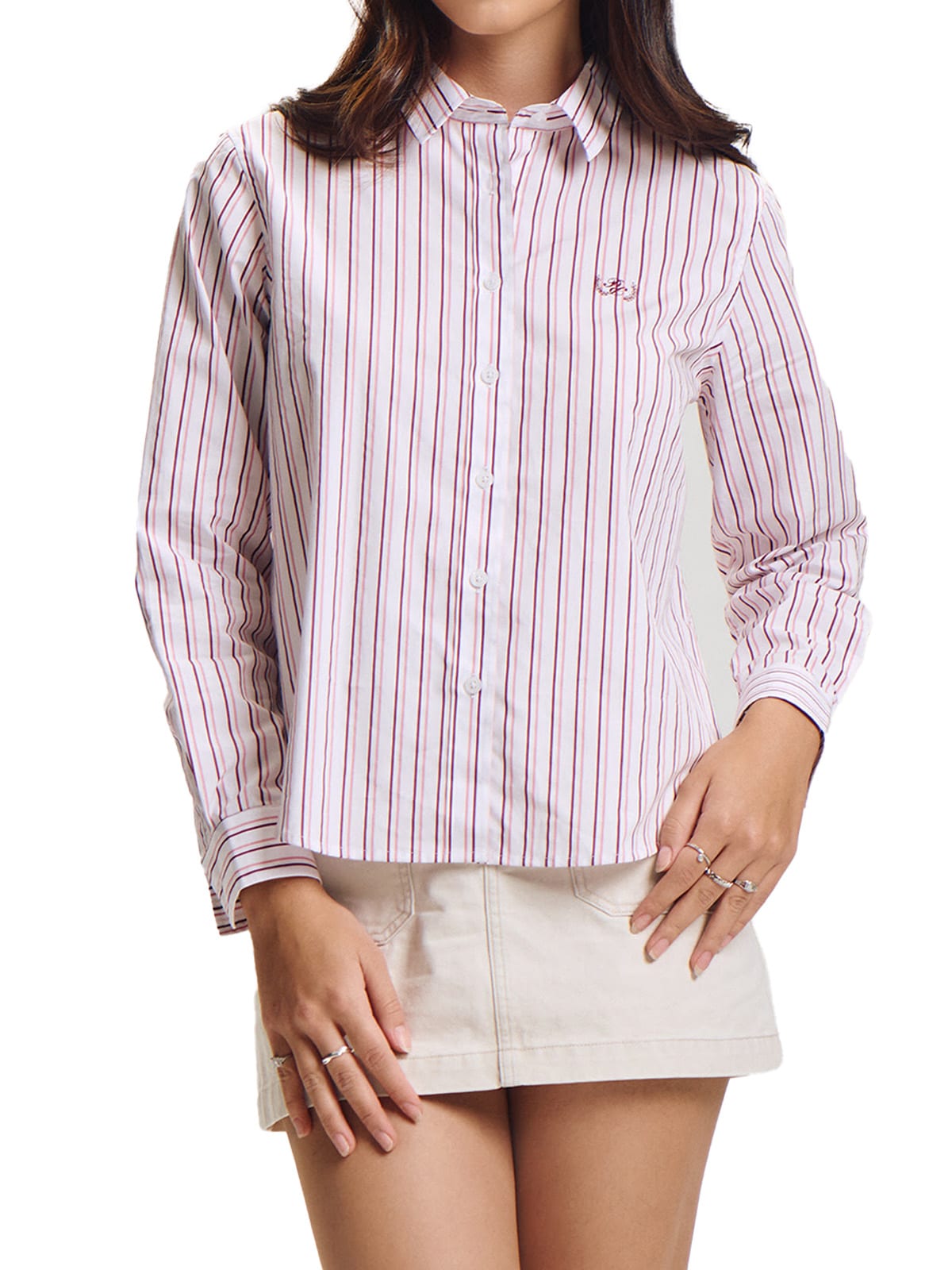 Penshoppe Stripes Long Sleeve Shirt, P1,099
